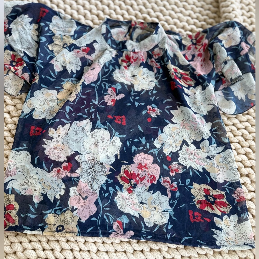 Sheer floral blouse 318